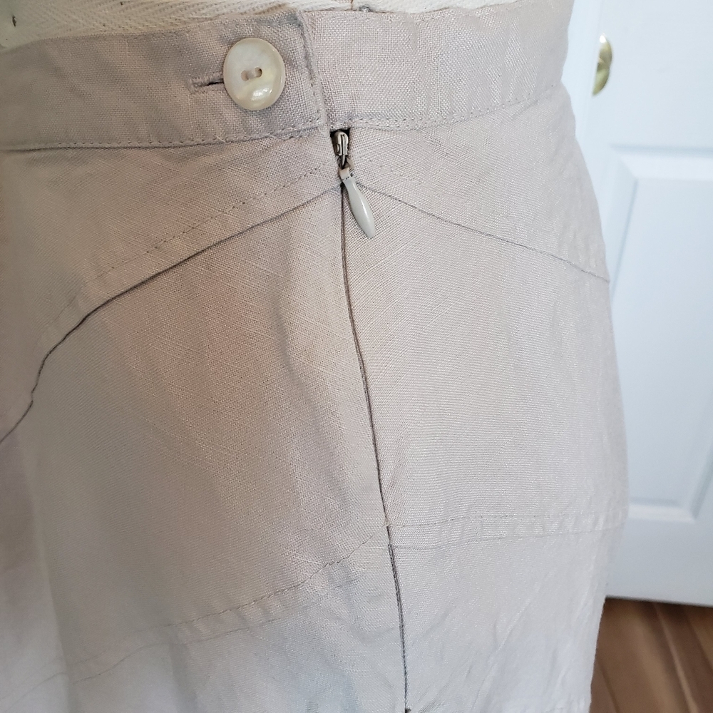 Long Linen Blend Paneled Skirt, 6 - Picture 7 of 8
